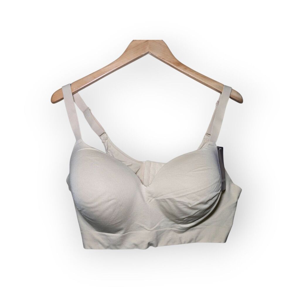 NWT Body & Bra Wireless Support Full Coverage Bra Beige 3XL Plus Size Smooth